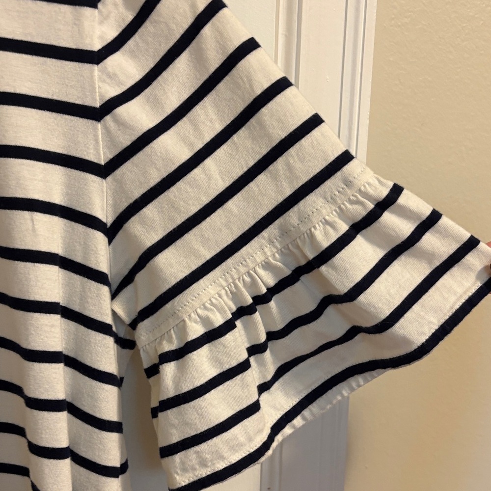 J. Crew Striped Ruffle Mini Dress - Picture 3 of 4
